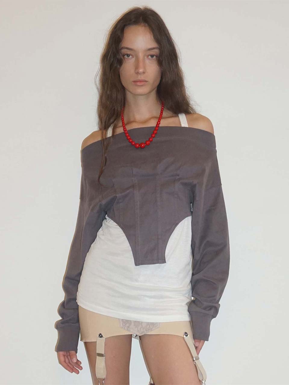 Corset Sweatshirt Charcoal