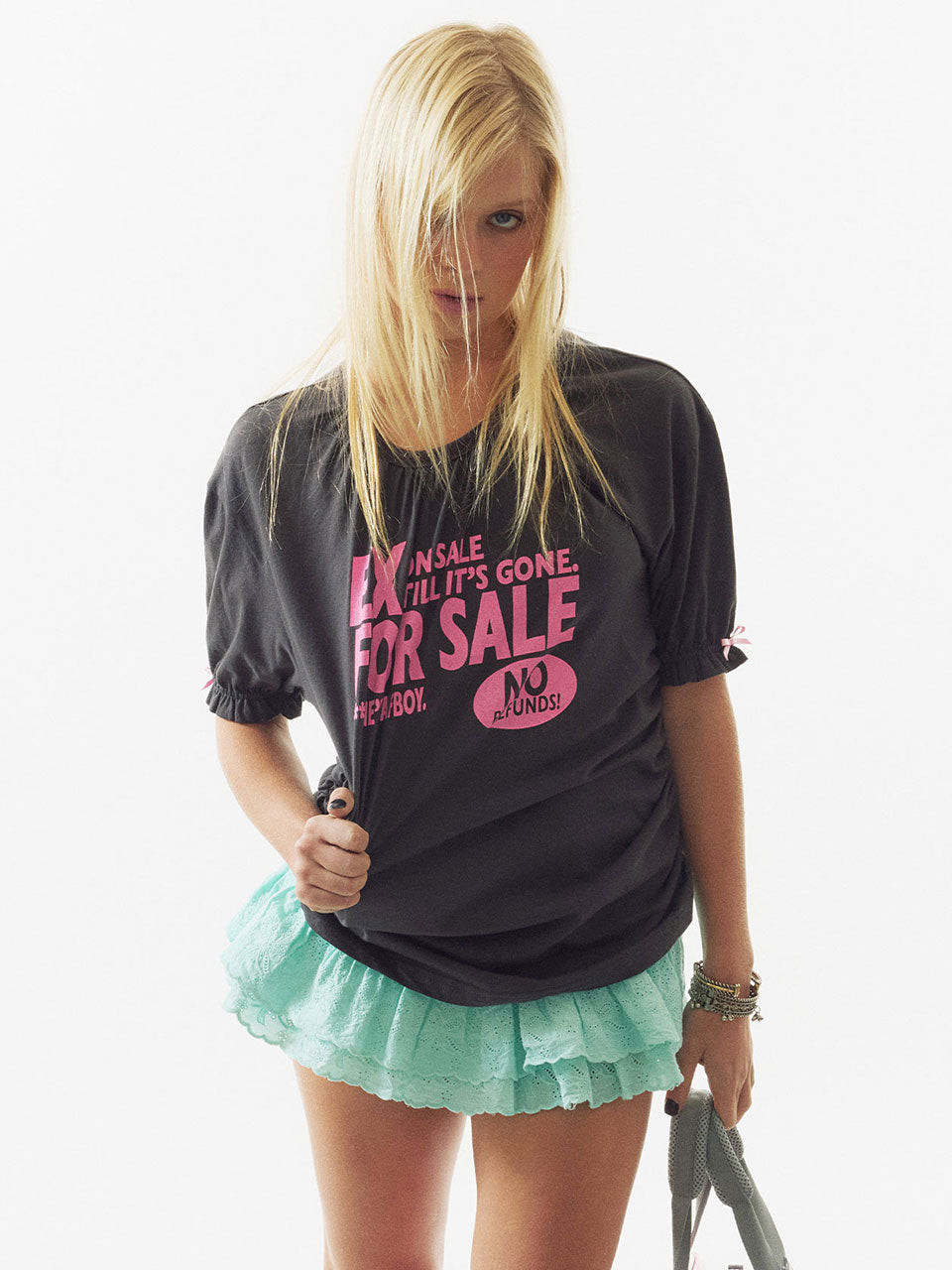 Garage Shirring Tee Charcoal