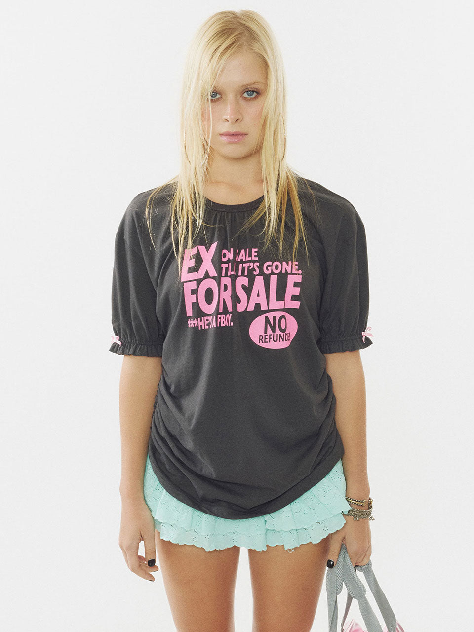 Garage Shirring Tee Charcoal