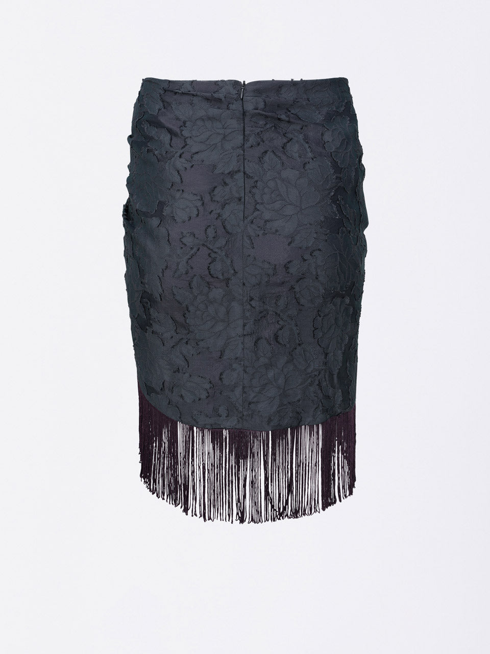 Fringe Tie Skirt Charcoal/Purple
