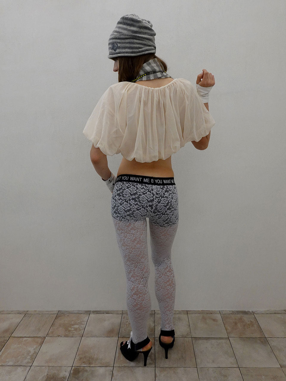 Cheeky Lace Leggings Silver