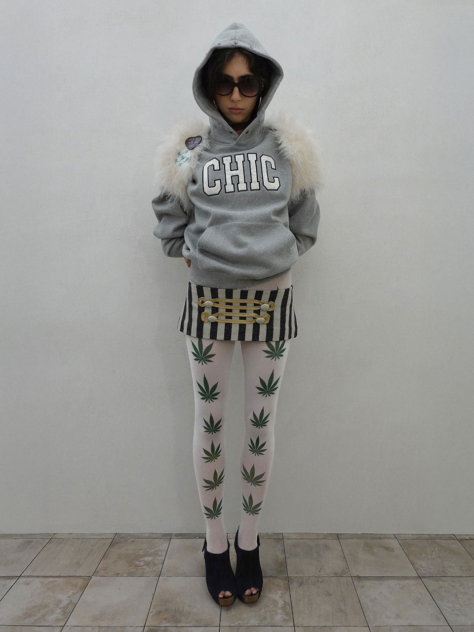 Chic Hoodie Melange Gray