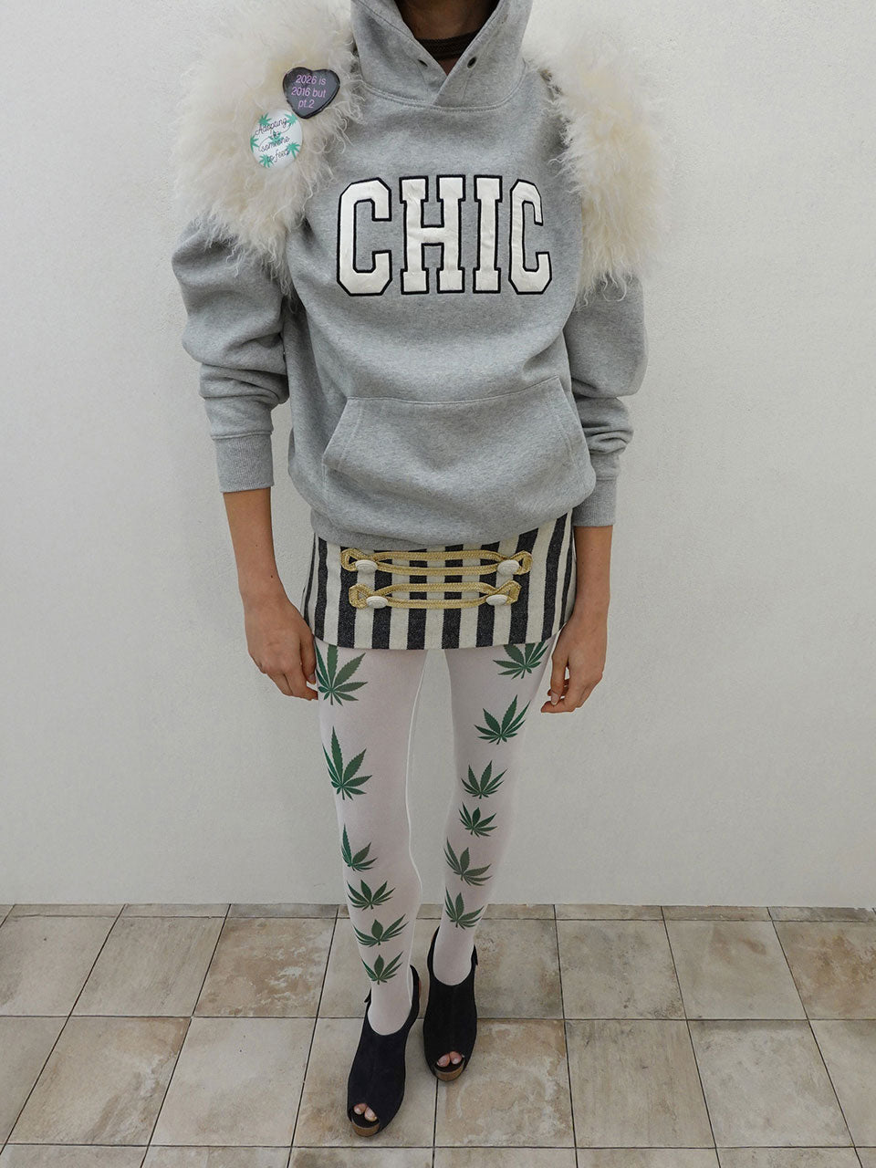 Chic Hoodie Melange Gray