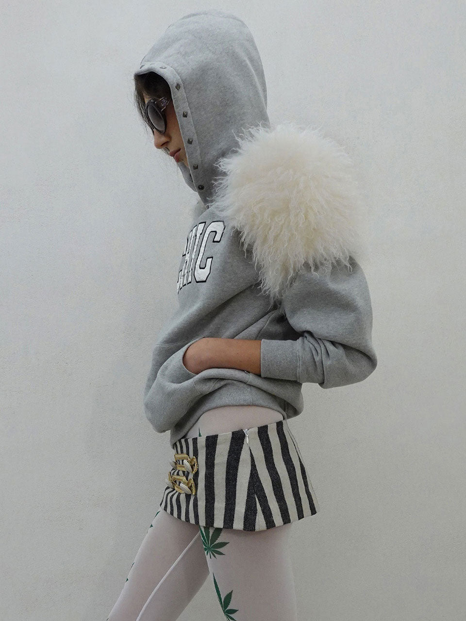 Chic Hoodie Melange Gray