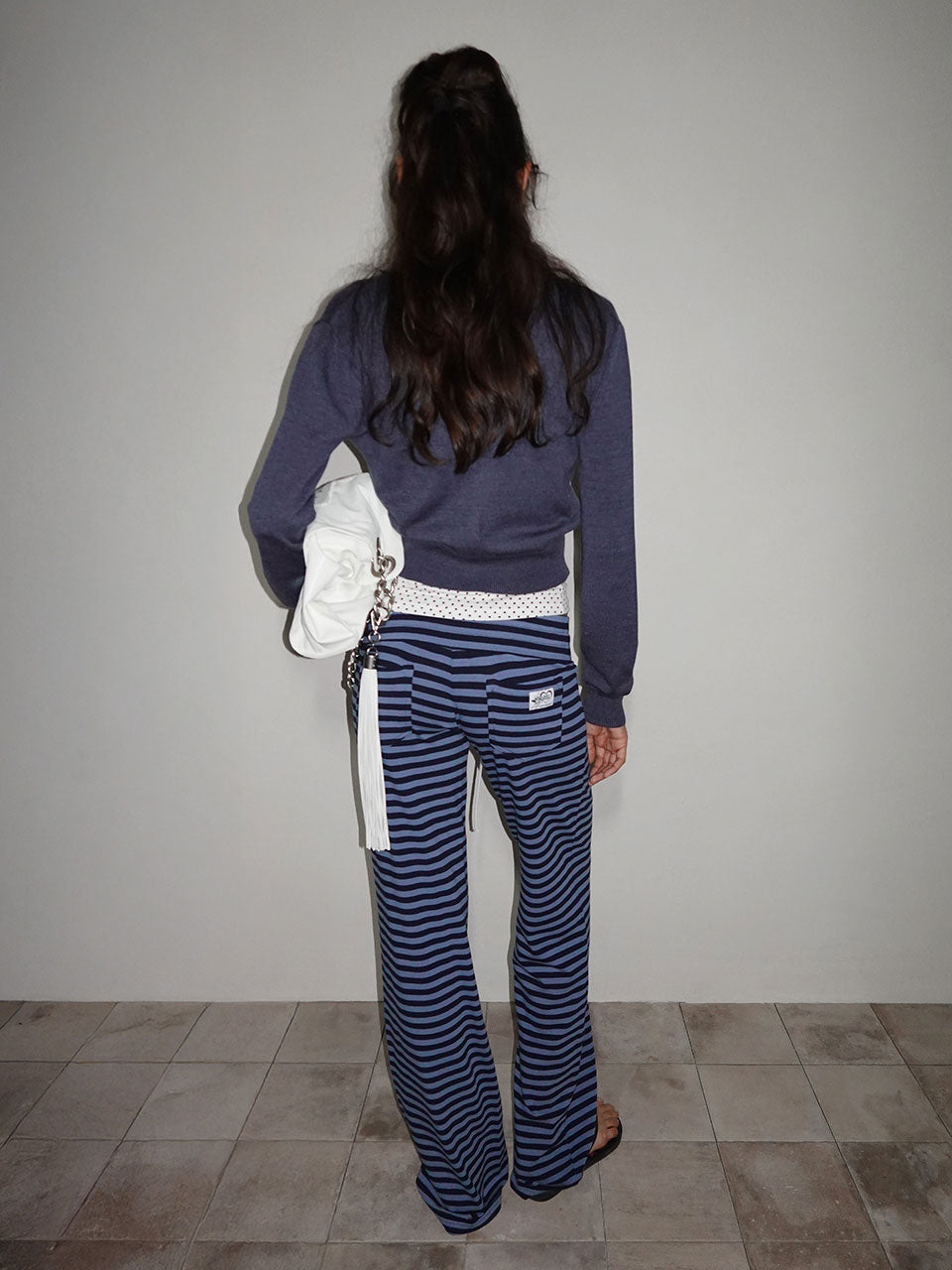Classic Striped Jersey Pants Blue