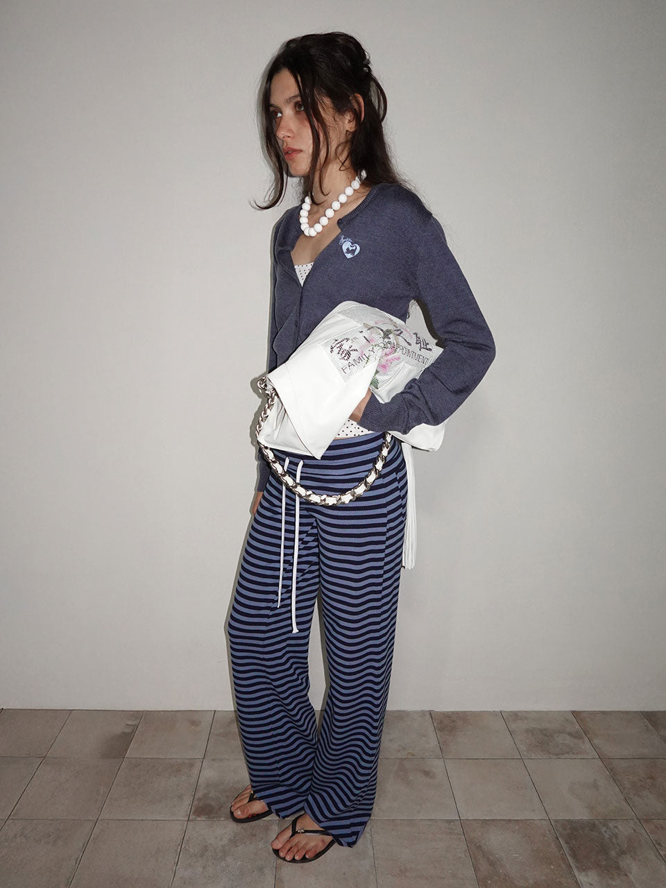 Classic Striped Jersey Pants Blue