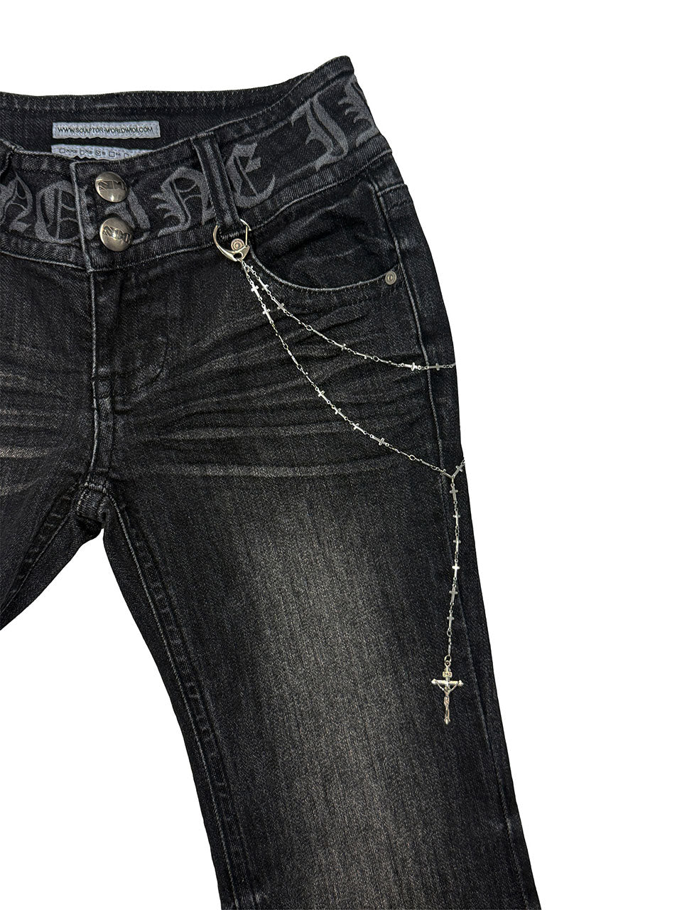 Confession Chain Denim Acid Black