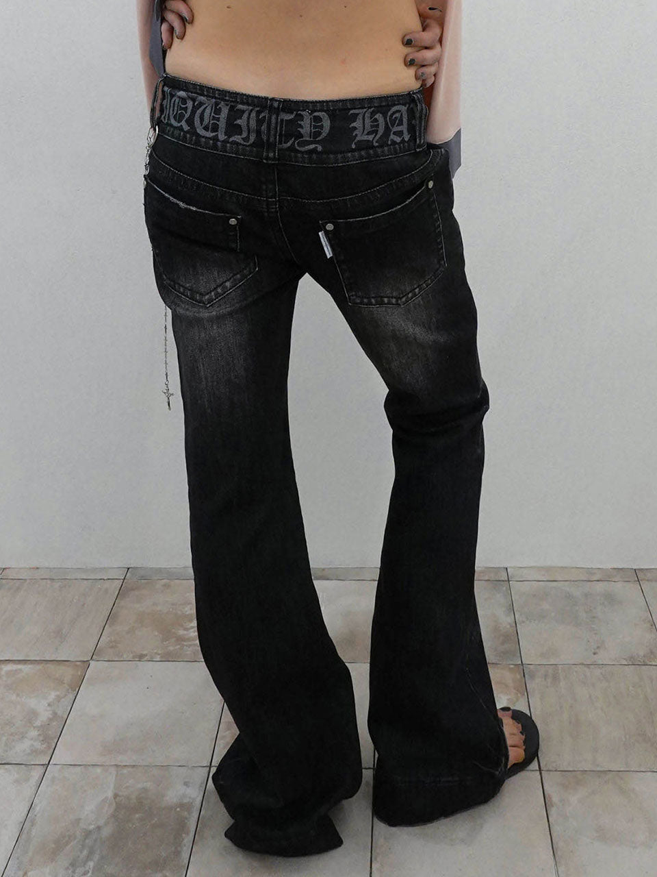 Confession Chain Denim Acid Black