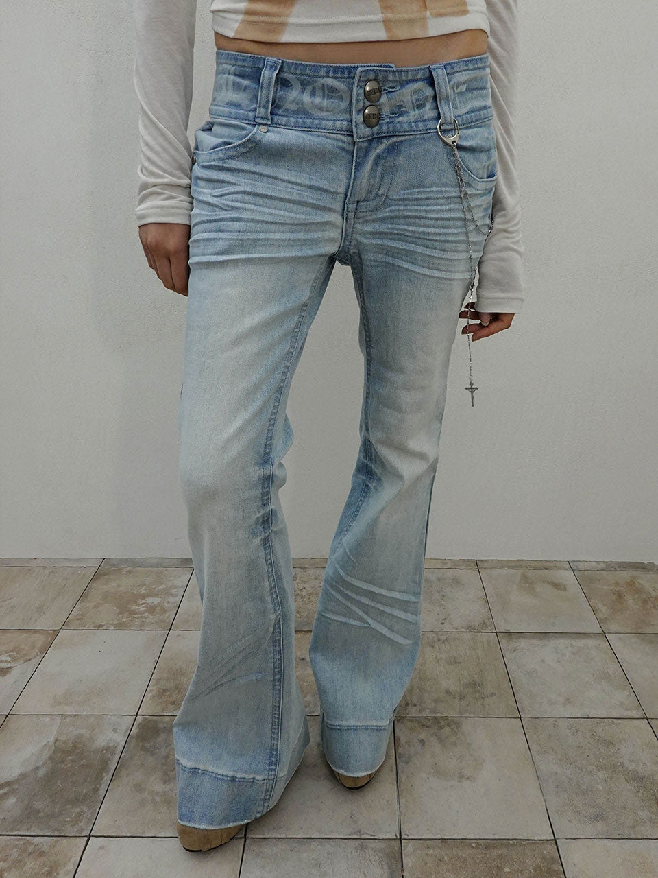 Confession Chain Denim Light Blue