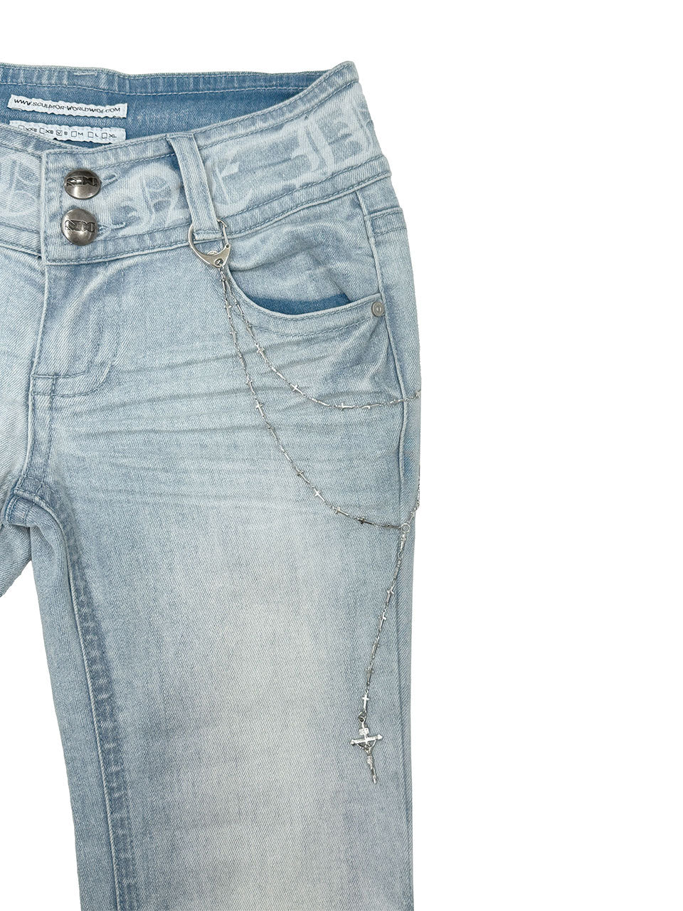 Confession Chain Denim Light Blue