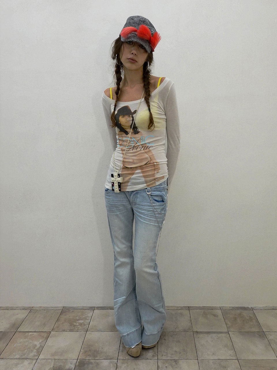 Confession Chain Denim Light Blue