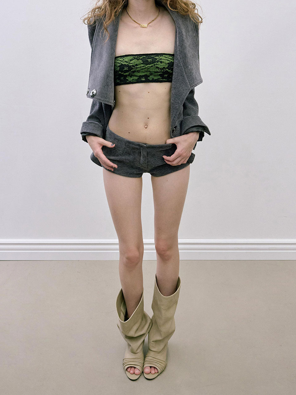Corduroy Micro Shorts Charcoal