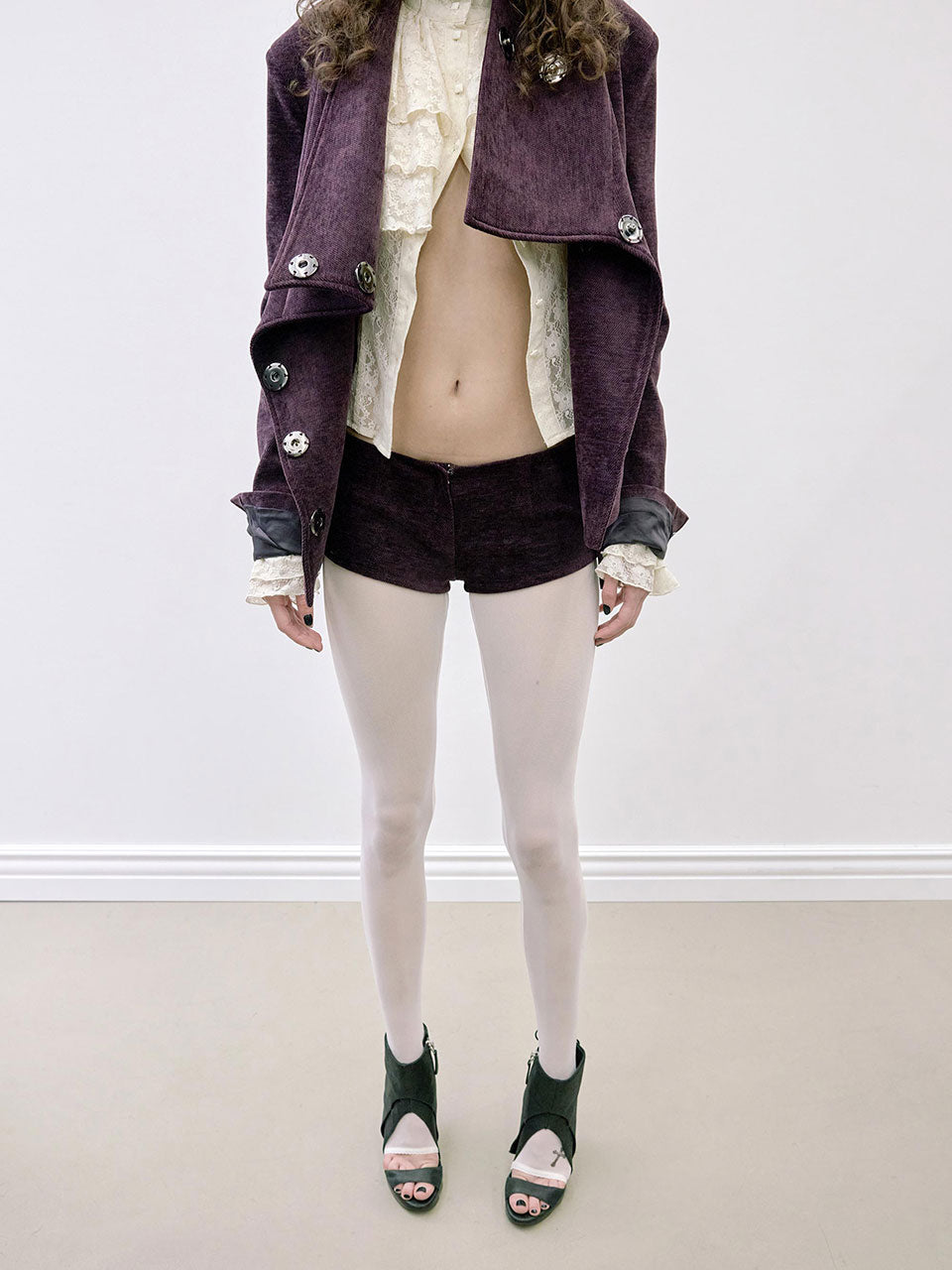 Corduroy Micro Shorts Deep Plum