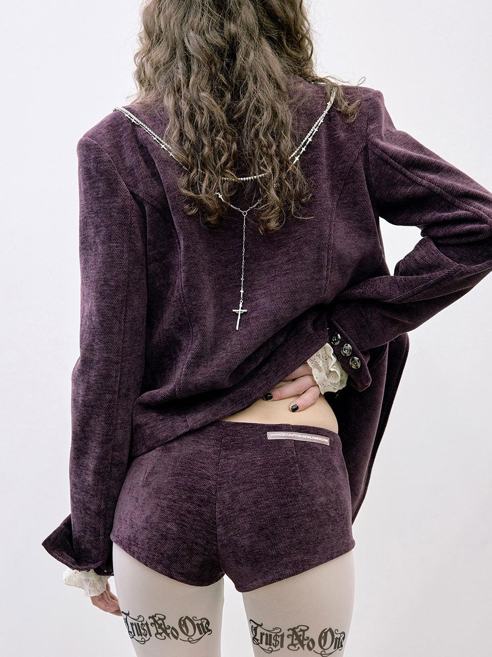Corduroy Micro Shorts Deep Plum