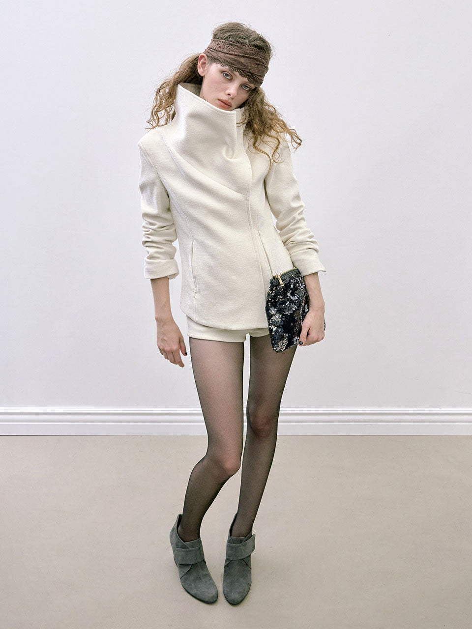 Corduroy Micro Shorts White