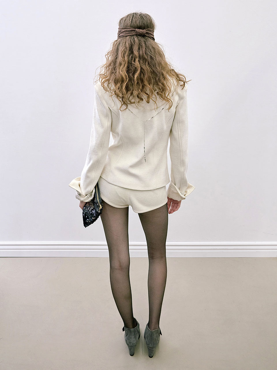 Corduroy Micro Shorts White