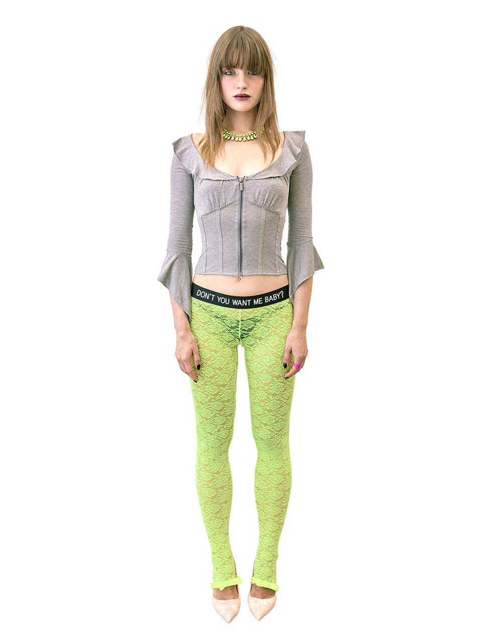 Corset Jersey Blouse Melange Gray