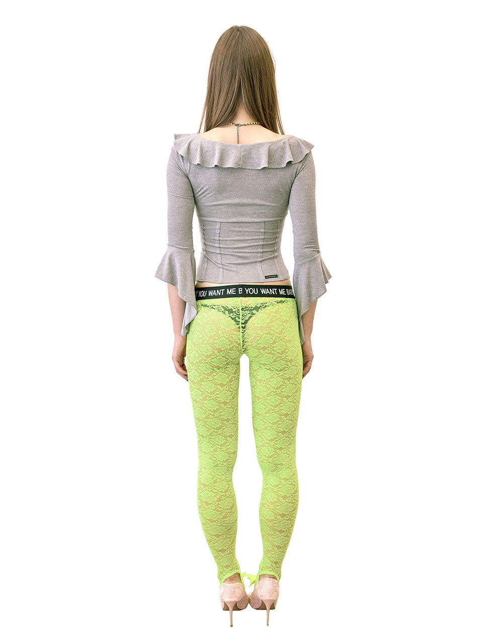 Corset Jersey Blouse Melange Gray