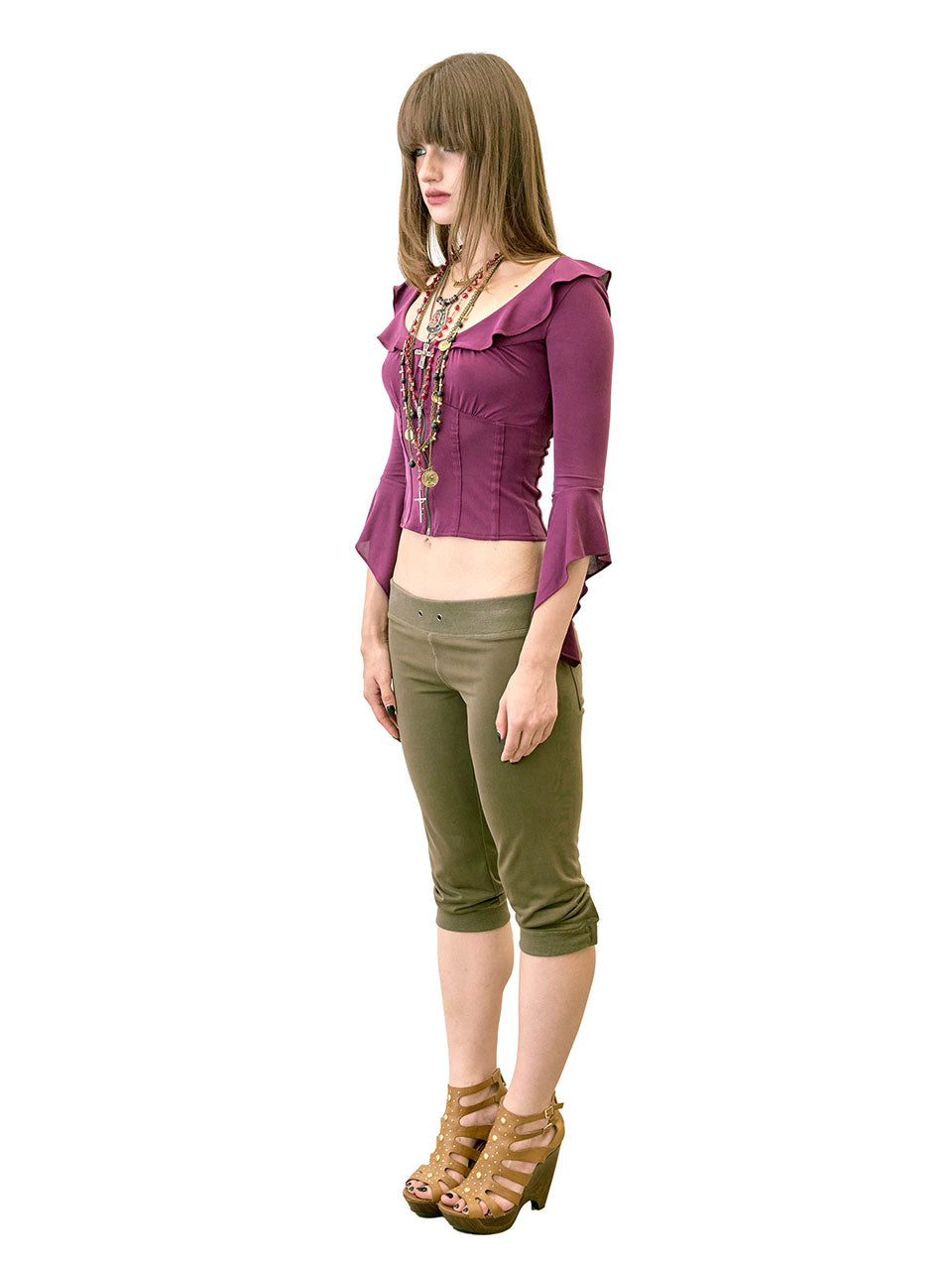 Corset Jersey Blouse Plum
