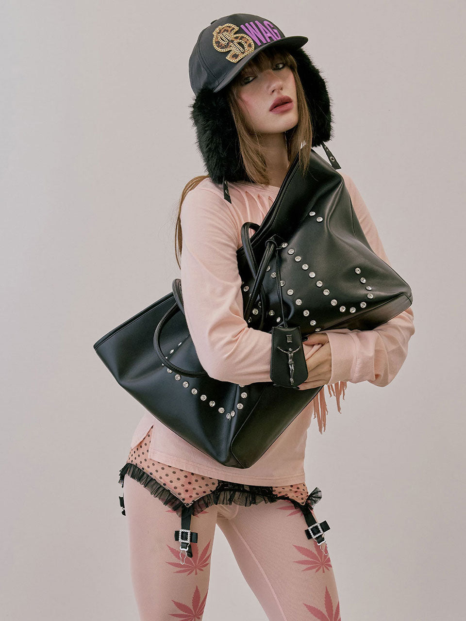 Couture Grocery Tote Bag Black