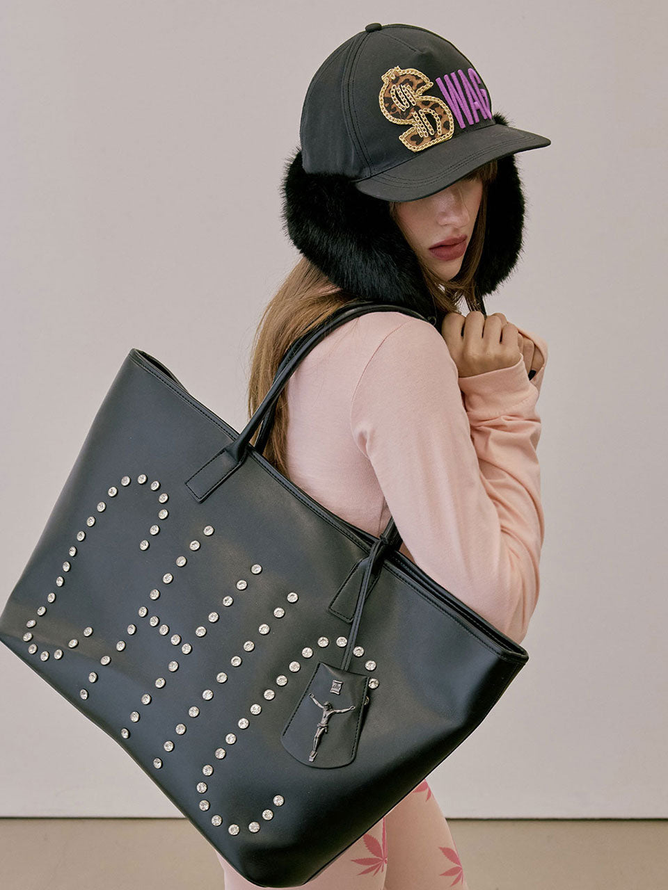 Couture Grocery Tote Bag Black