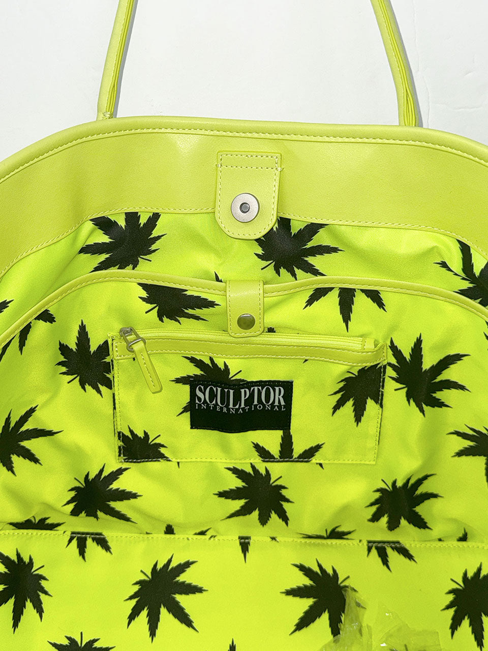 Couture Grocery Tote Bag Neon Yellow