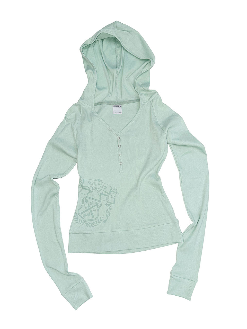 Crest Henley Hoodie Mint