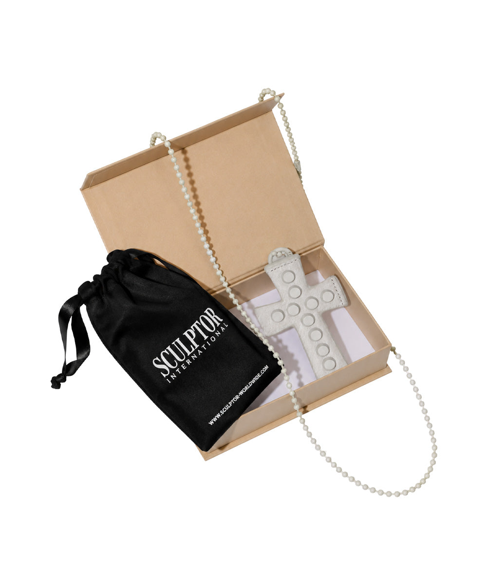 Cross Strap Wallet Pony White
