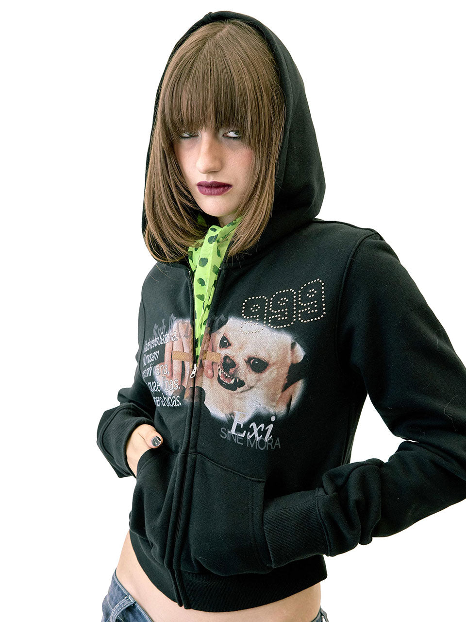 Dalmatian Scarf Neon Green