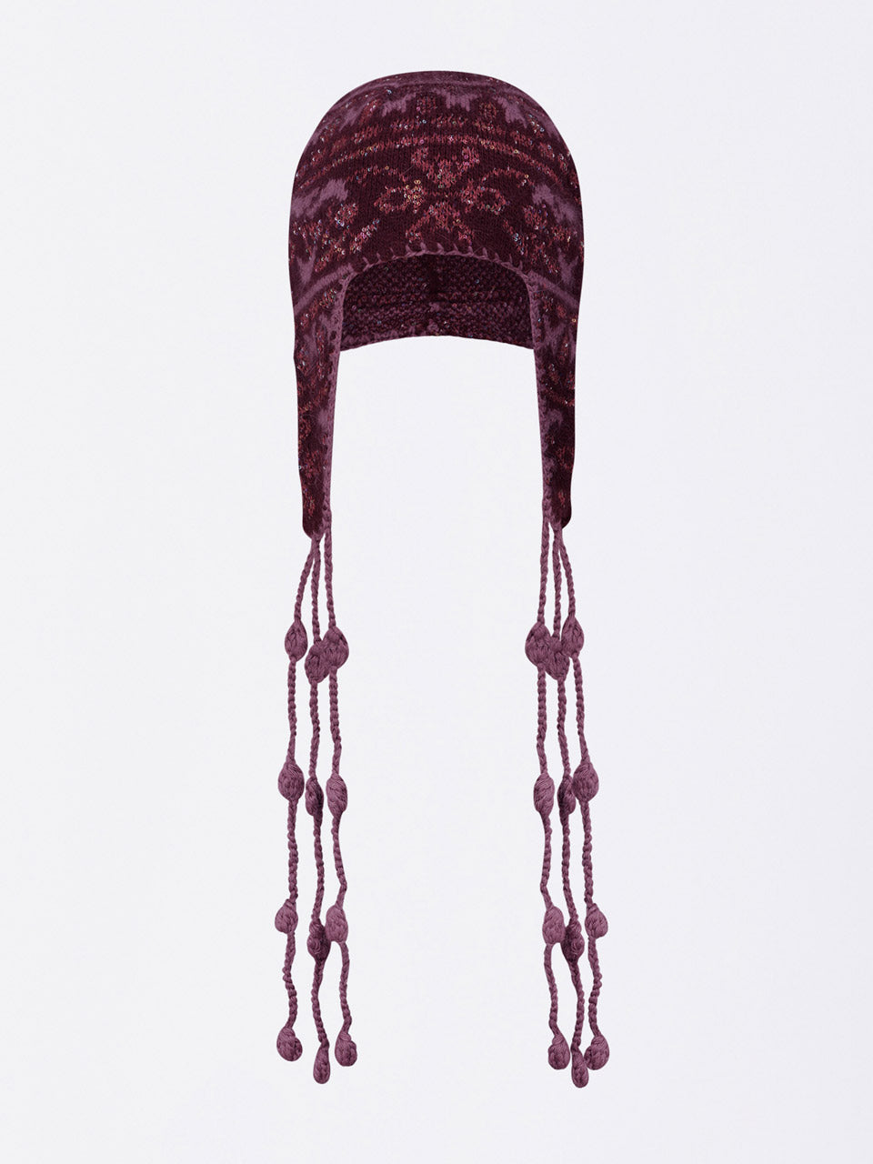 Sequin Nordic Earflap Beanie Deep Purple – SCULPTOR JAPAN