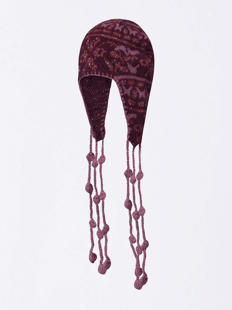 Sequin Nordic Earflap Beanie Deep Purple – SCULPTOR JAPAN