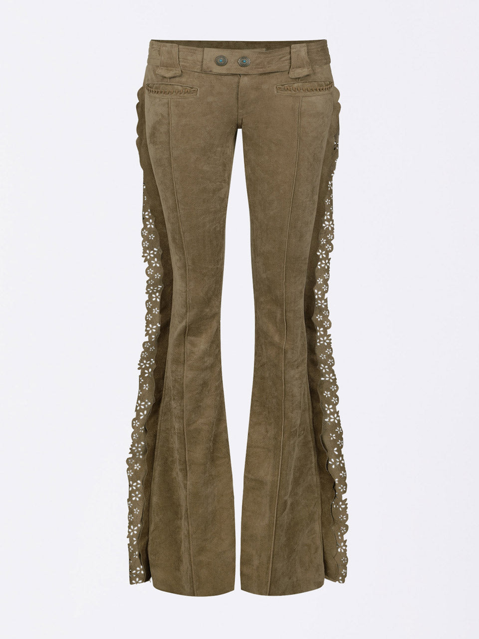 Suede Bootcut Pants Desert