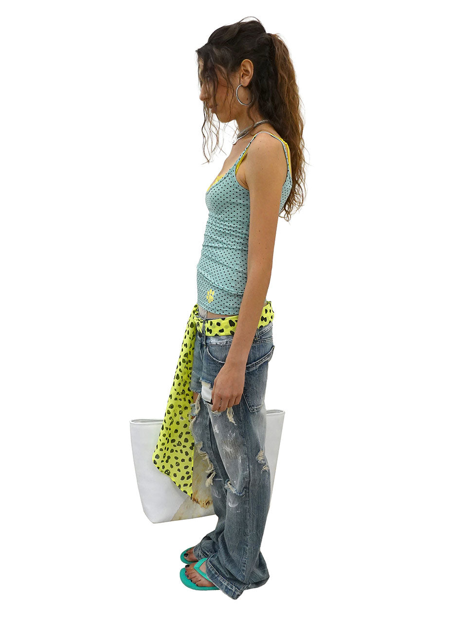 Distressed Bootcut Jeans Light Blue
