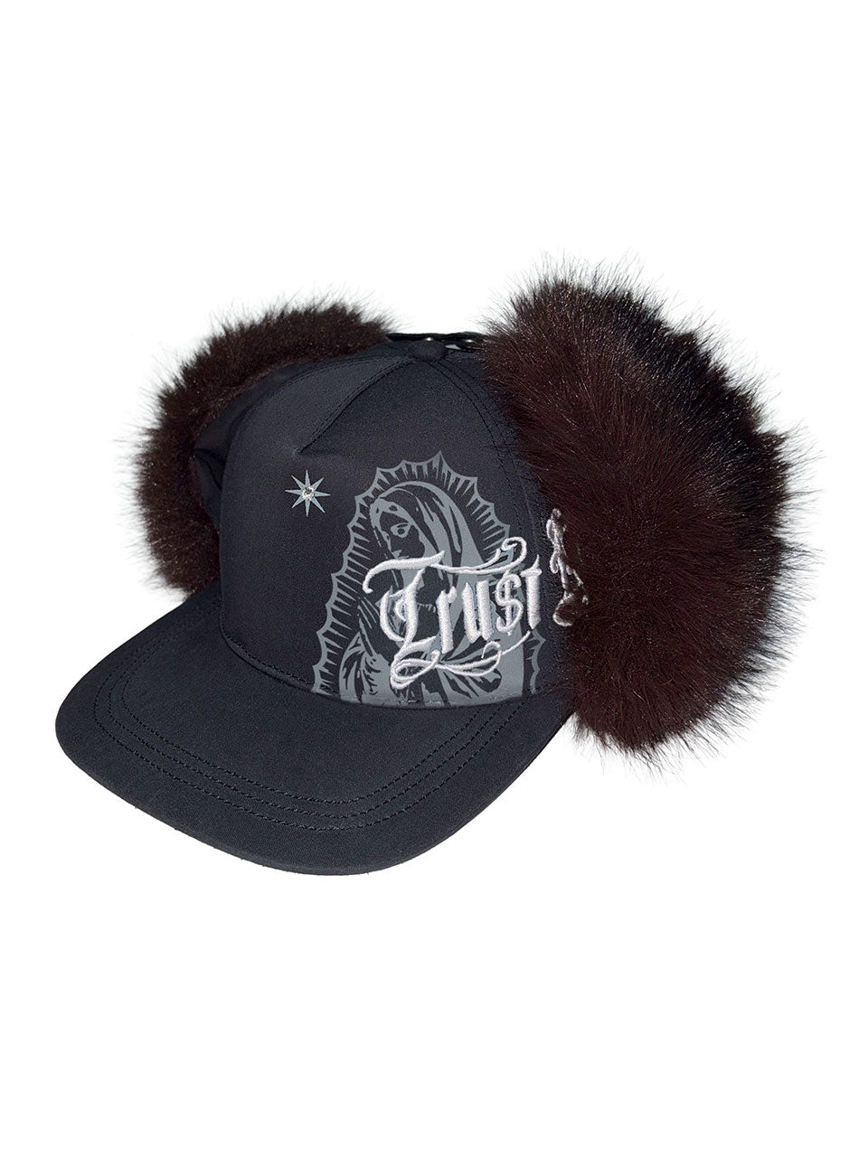 Faithless Twill Earflap Cap Black