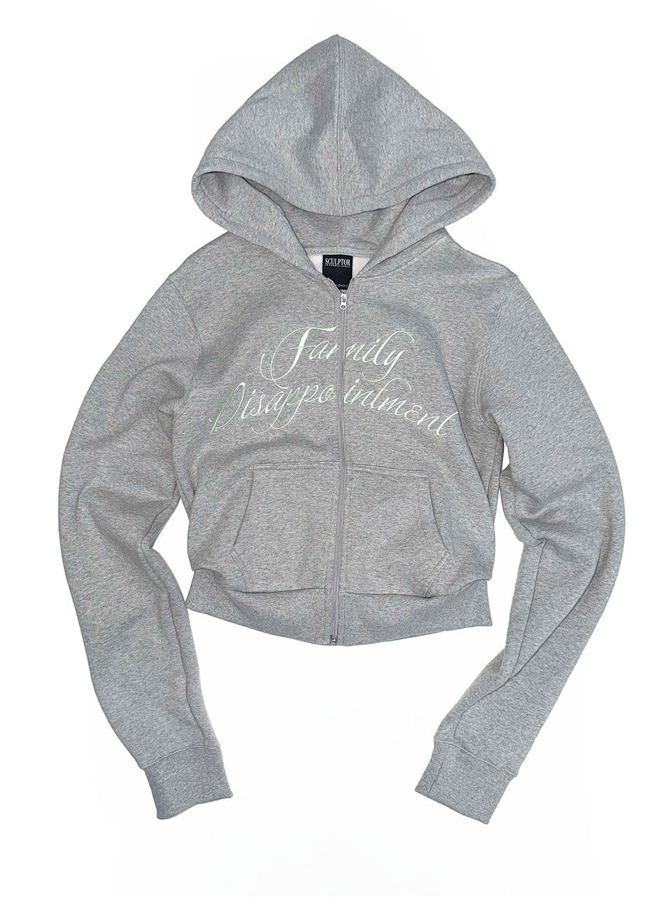Family Disappointment Hooded Zip-Up Melange Gray