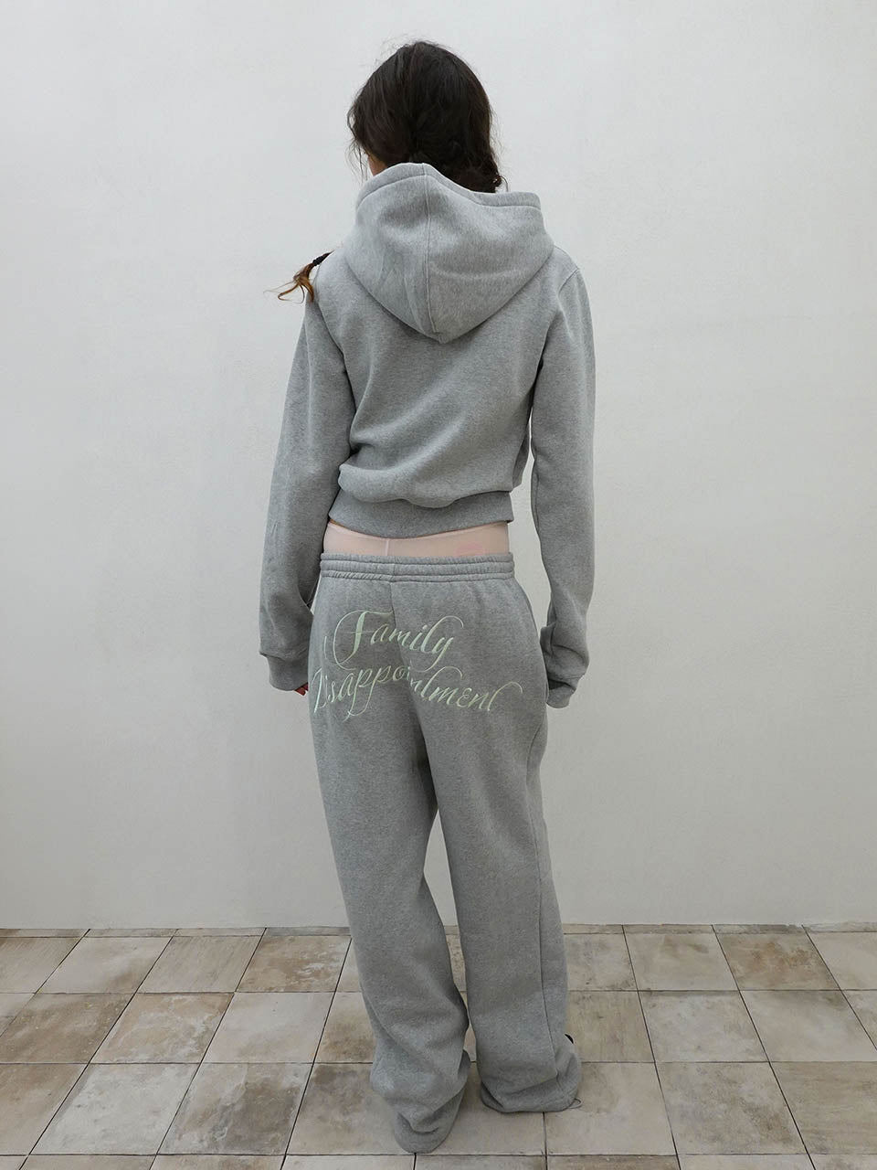 Family Disappointment Hooded Zip-Up Melange Gray