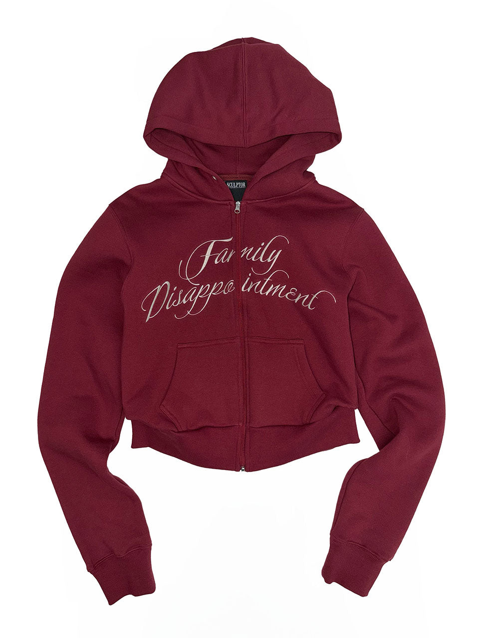 Family Disappointment Hooded Zip-Up Red