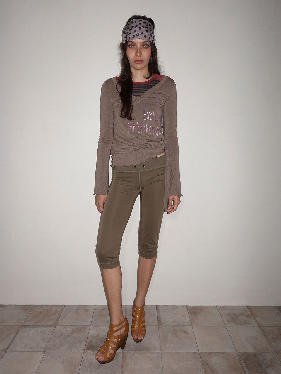 Glitter Wrap Top Brown