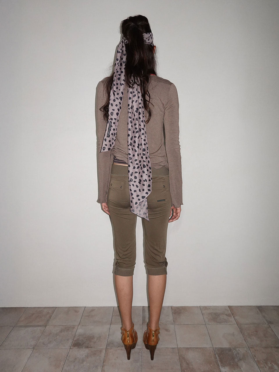 Glitter Wrap Top Brown