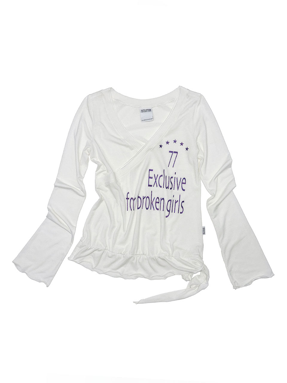 Glitter Wrap Top White