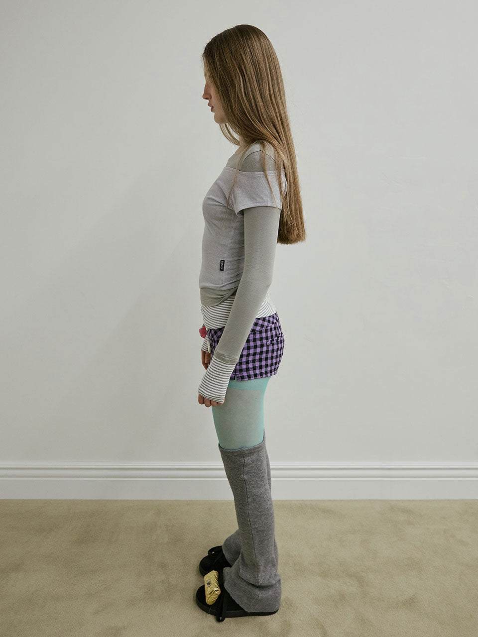 Lazy Layered Tee Gray