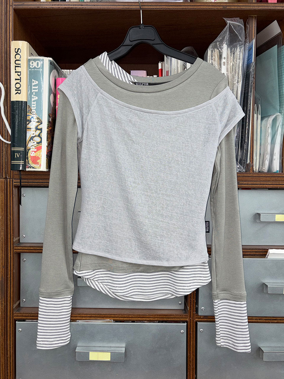 Lazy Layered Tee Gray