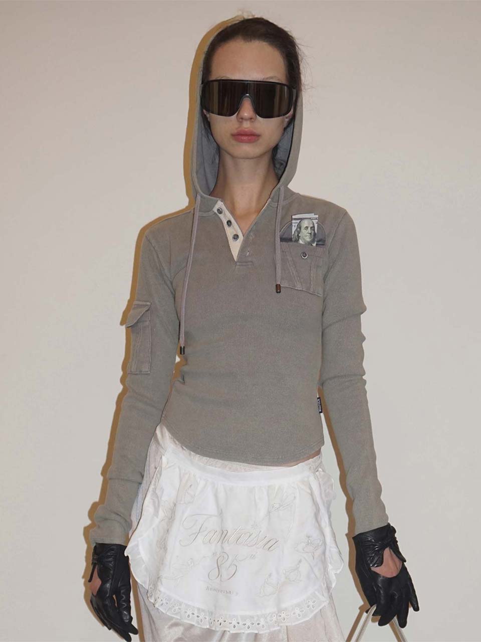 Washed Pocket Hoodie Gray
