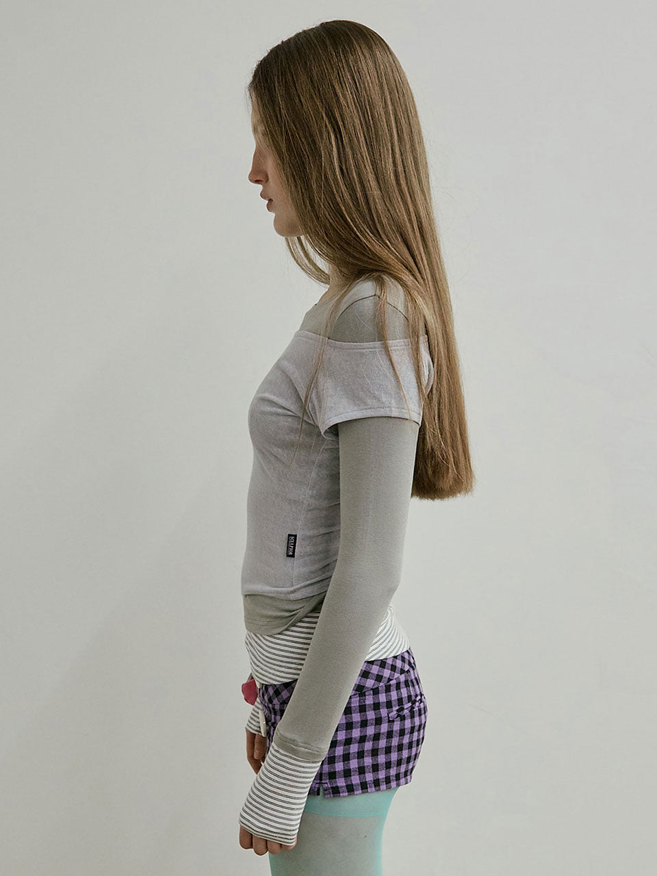 Lazy Layered Tee Gray