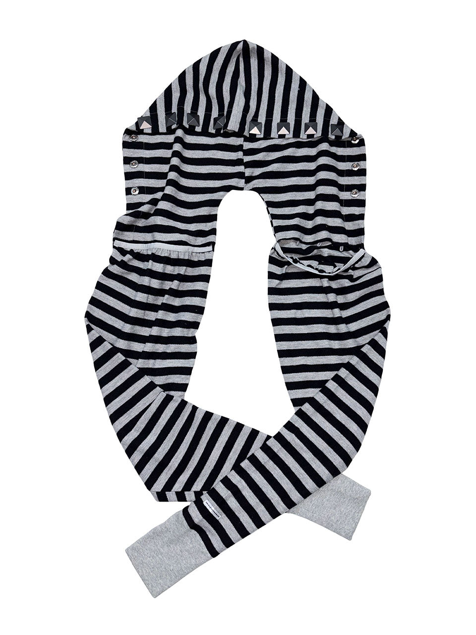 Hooded Stripe Scarf Bolero Black