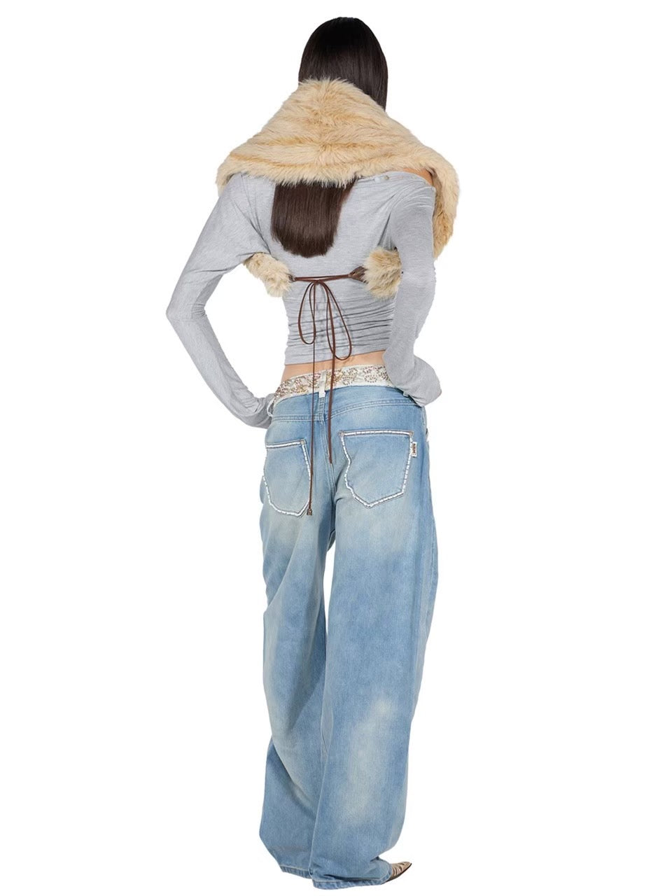 デニム・ジーパン [SCULPTOR]Beaded Waist Denim Pants Mid Blue MUSINSA公式 | SCULPTOR Beaded Waist Denim Pants Mid Blue