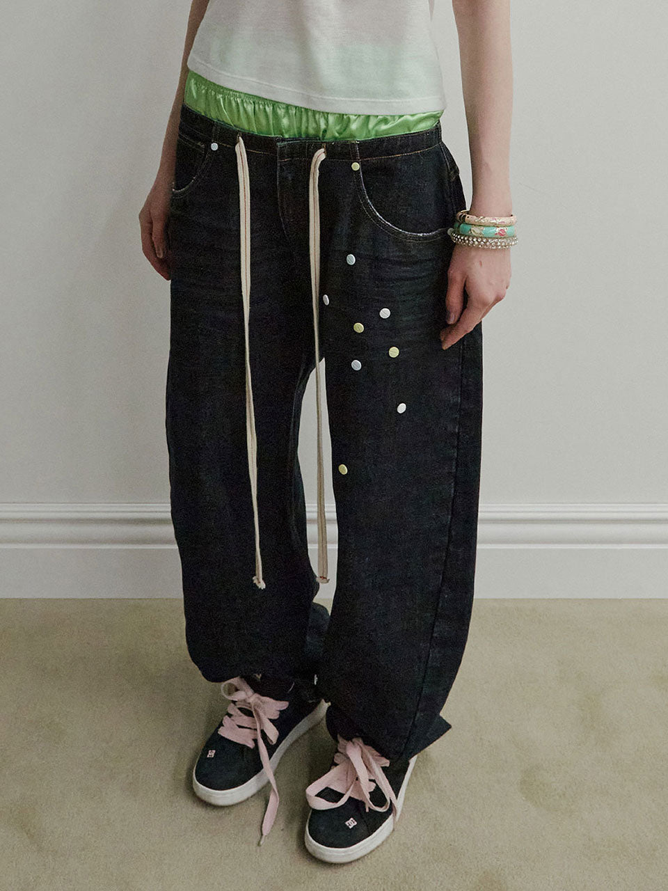 Pill Denim Pants Indigo Blue