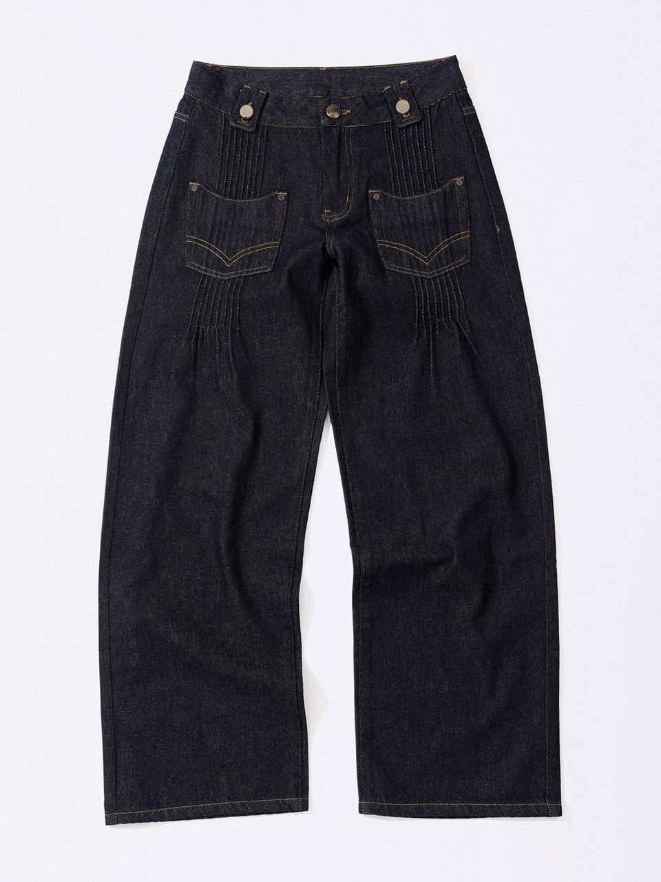 Pintuck Pocket Denim Pants Indigo