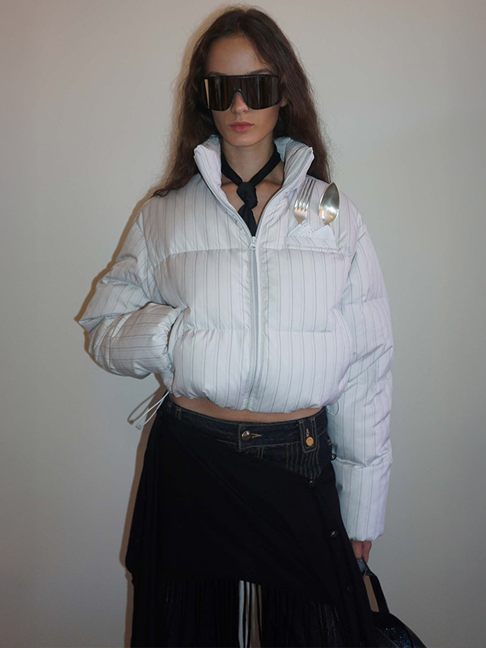 So Demure Cropped Puffer Down Ivory