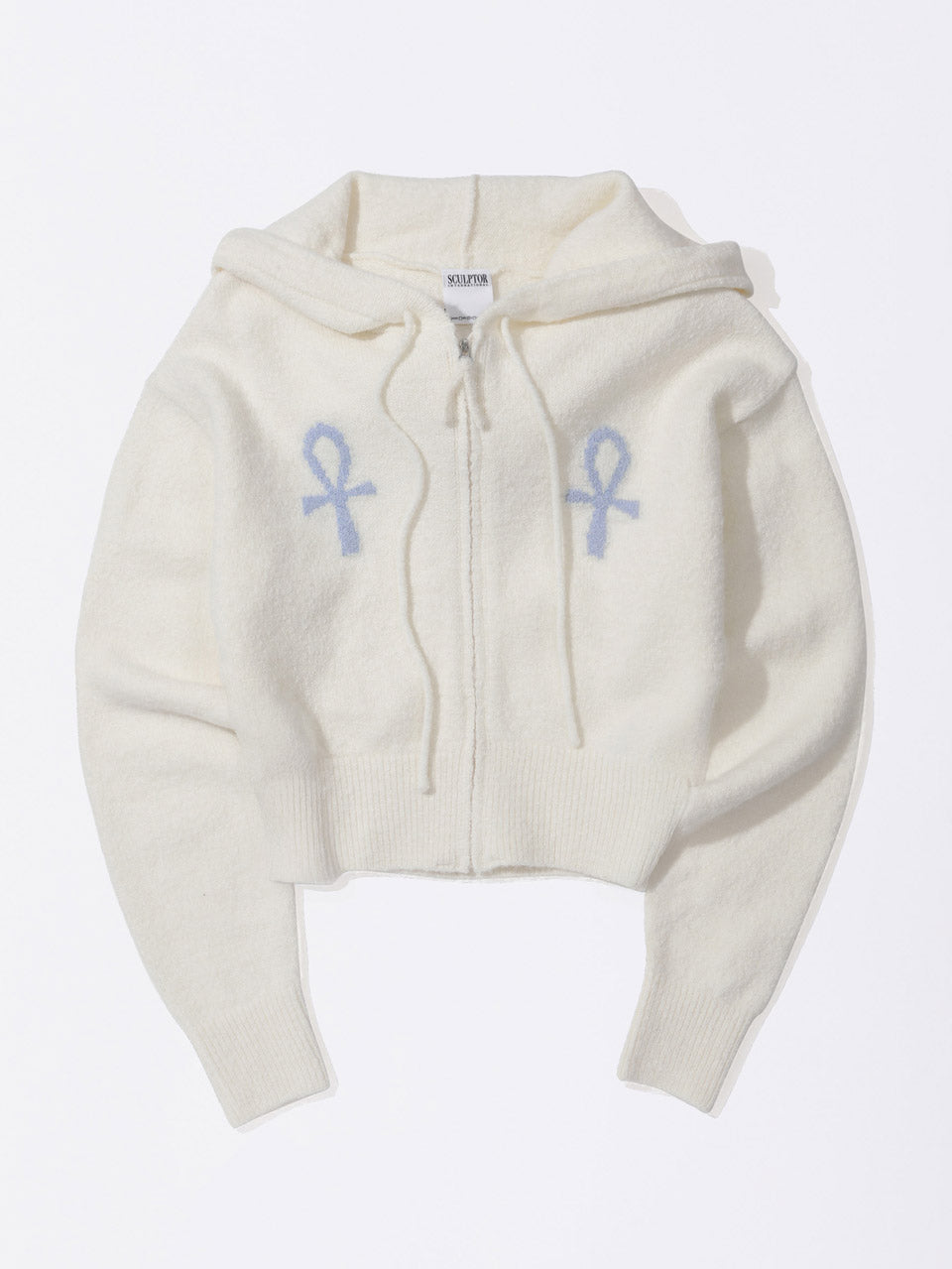 Ankh Boucle Knit Cardigan Ivory